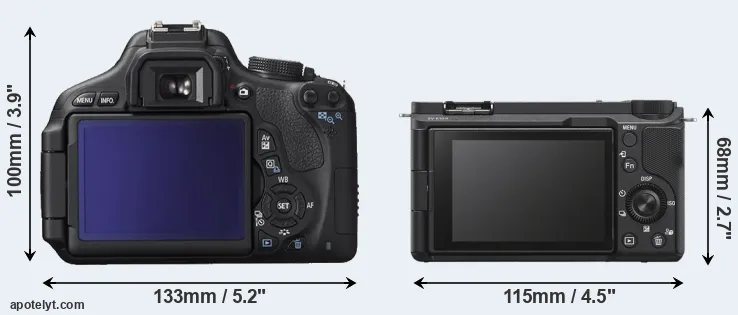 Comparison T3i or ZV-E10 II rear