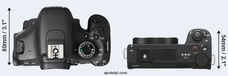 Compare T3i versus ZV-E10 II top