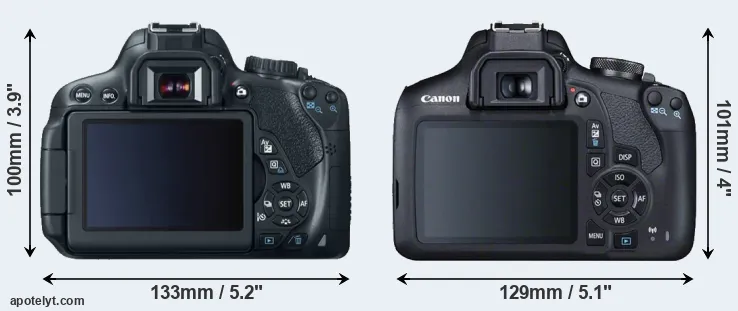 Comparison T4i or T7 rear