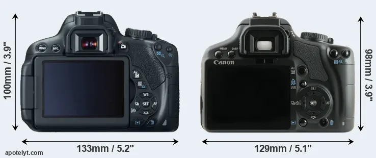 Comparison T4i or XSi rear