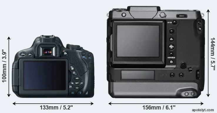 Comparison T4i or GFX 100 rear