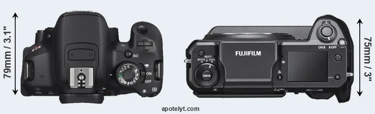 Compare T4i versus GFX 100 top