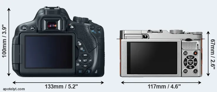 Comparison T4i or X-A2 rear