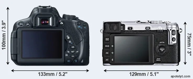 Comparison T4i or X-E1 rear