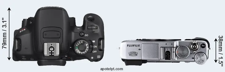 Compare T4i versus X-E1 top