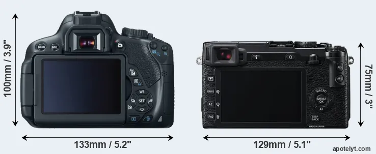 Comparison T4i or X-E2 rear