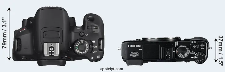 Compare T4i versus X-E2 top