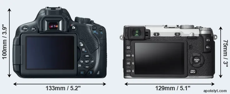 Comparison T4i or X-E2S rear