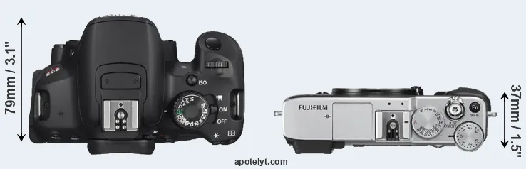 Compare T4i versus X-E2S top