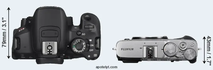 Compare T4i versus X-E3 top