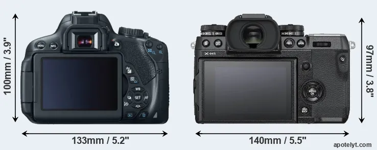 Comparison T4i or X-H1 rear