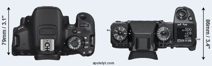 Compare T4i versus X-H1 top