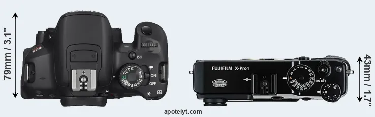 Compare T4i versus X-Pro1 top