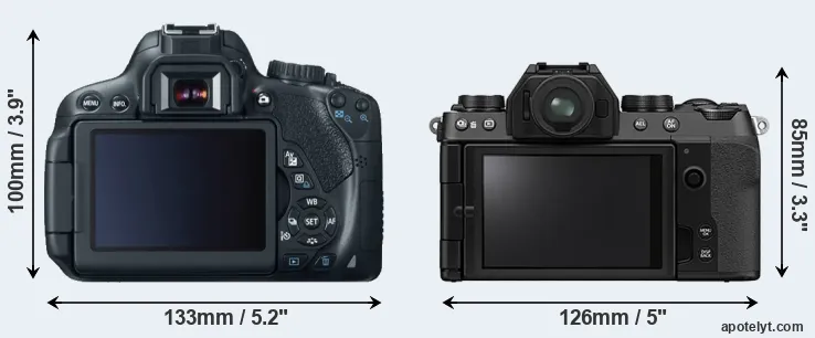 Comparison T4i or X-S10 rear