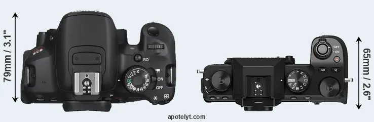 Compare T4i versus X-S10 top
