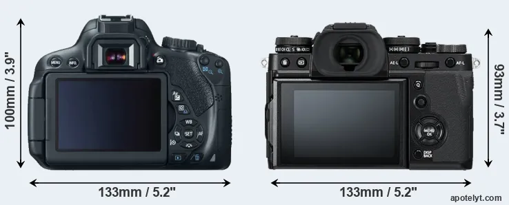 Comparison T4i or X-T3 rear