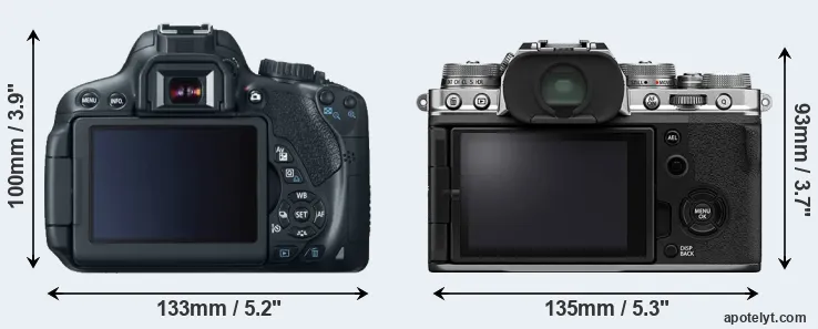 Comparison T4i or X-T4 rear