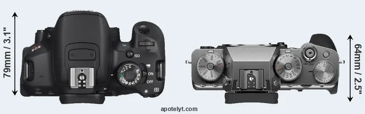 Compare T4i versus X-T4 top
