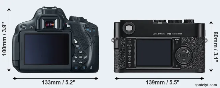 Comparison T4i or M9 rear