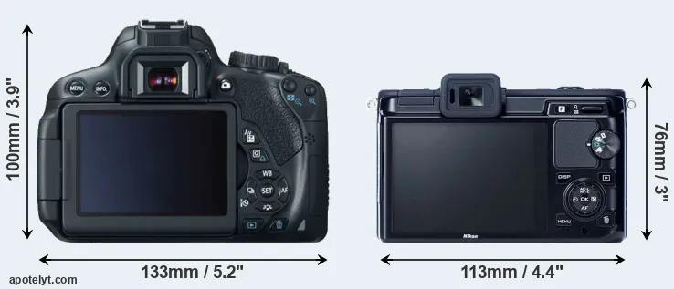 Comparison T4i or V1 rear