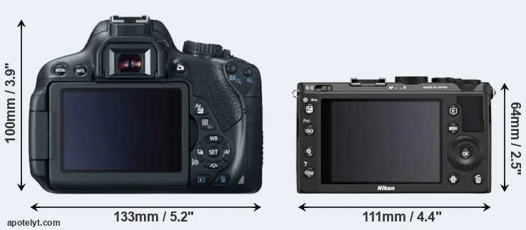 Comparison T4i or Coolpix A rear