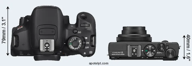Compare T4i versus Coolpix A top