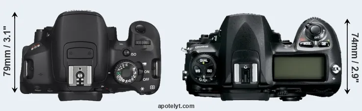 Compare T4i versus D200 top