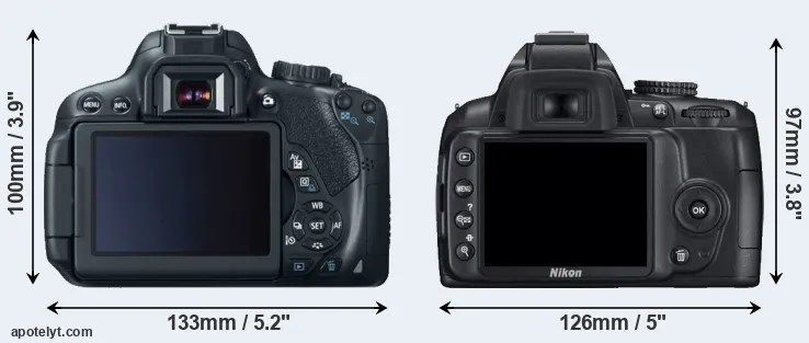 Comparison T4i or D3000 rear