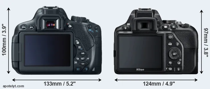 Comparison T4i or D3500 rear