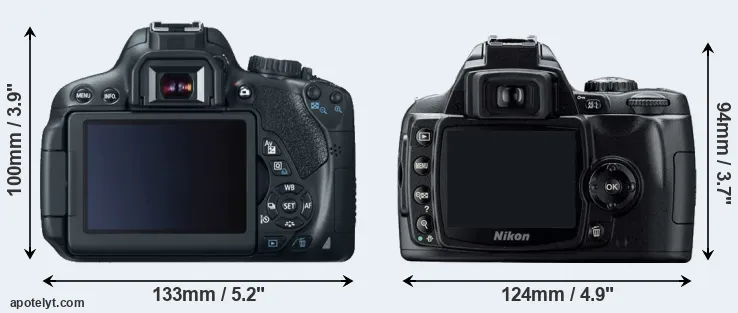 Comparison T4i or D40 rear