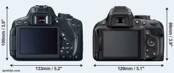 Comparison T4i or D5200 rear