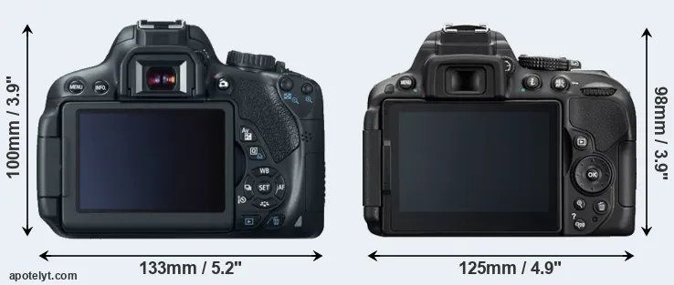 Comparison T4i or D5300 rear