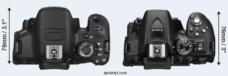 Compare T4i versus D5300 top