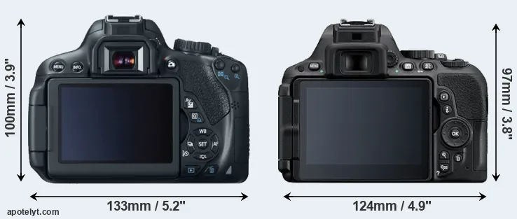 Comparison T4i or D5500 rear
