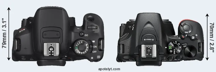 Compare T4i versus D5500 top