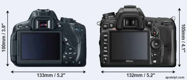 Comparison T4i or D7000 rear