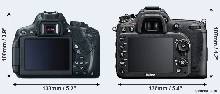 Comparison T4i or D7100 rear