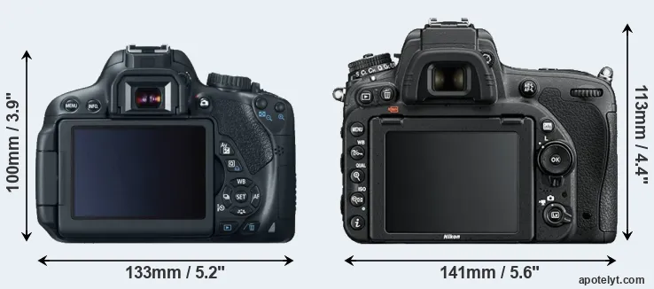 Comparison T4i or D750 rear