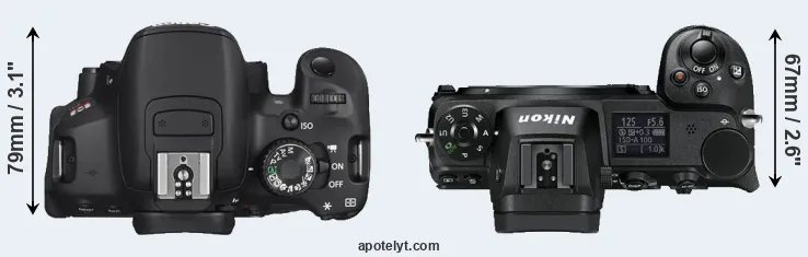 Compare T4i versus Z6 top