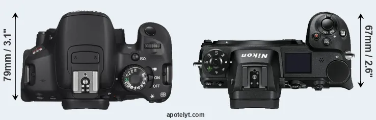 Compare T4i versus Z7 top