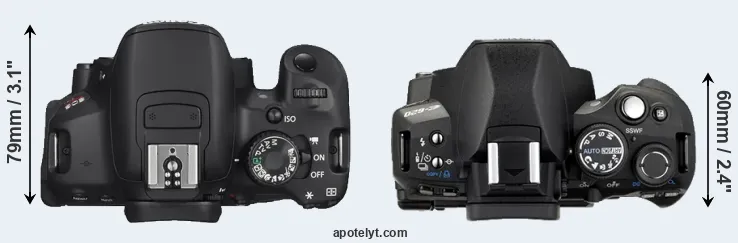 Compare T4i versus E-620 top