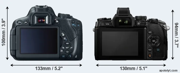 Comparison T4i or E-M1 rear