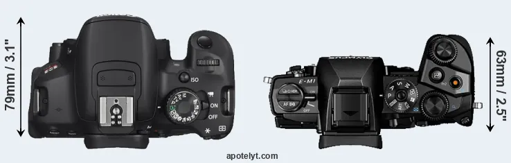 Compare T4i versus E-M1 top