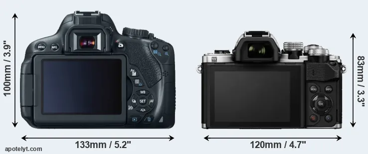 Comparison T4i or E-M10 II rear