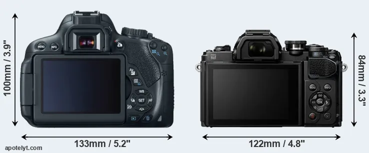 Comparison T4i or E-M10 III rear