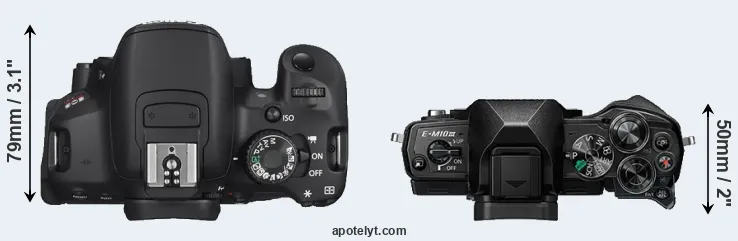 Compare T4i versus E-M10 III top