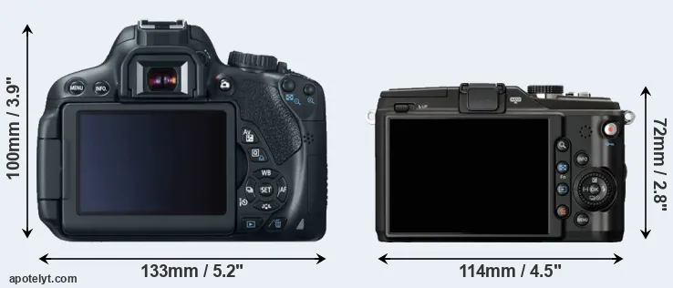 Comparison T4i or E-PL2 rear