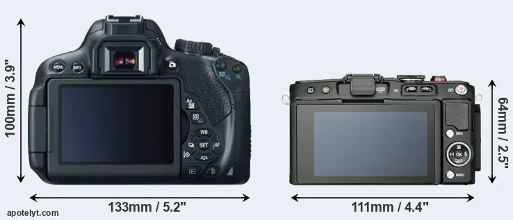 Comparison T4i or E-PL6 rear