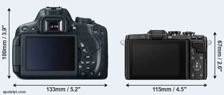 Comparison T4i or E-PL7 rear