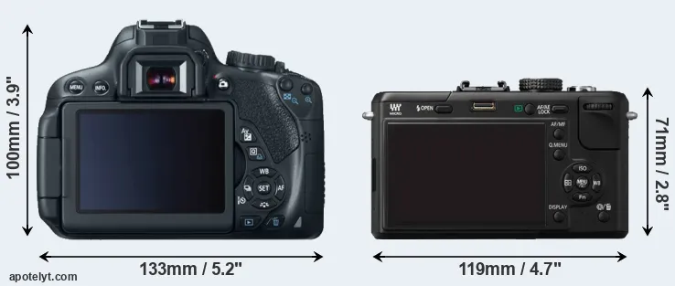 Comparison T4i or GF1 rear